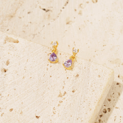 Lavender Drop Stud Earring