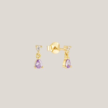 Lavender Drop Stud Earring