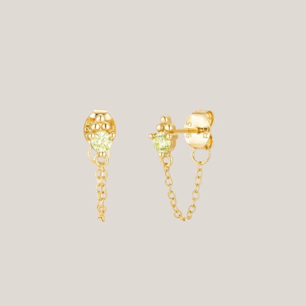 Sage Chain Stud Earring